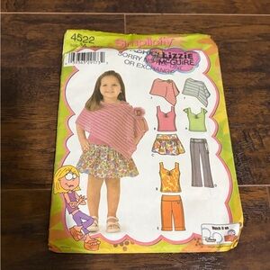 Simplicity Kids' Pink Floral Skirt & Bottoms Sewing Pattern (4522)